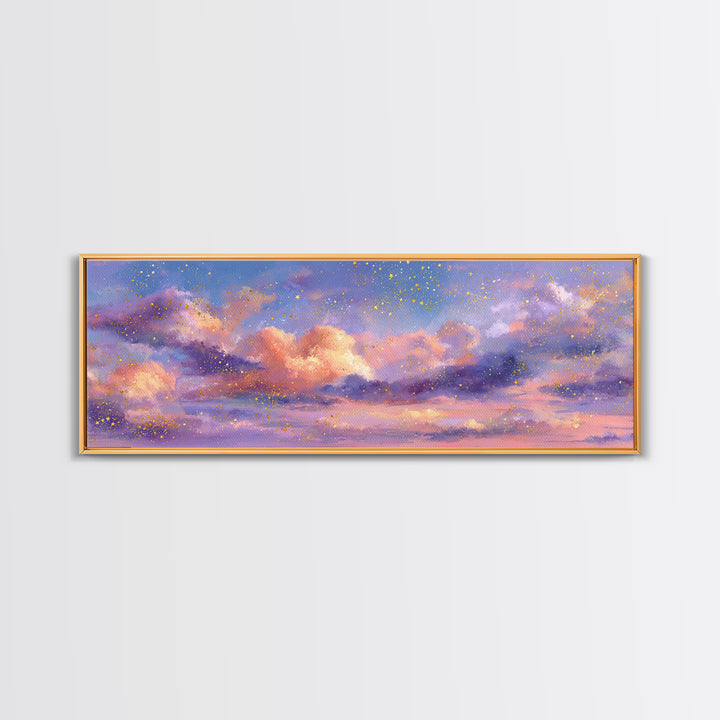 Pastel Pink Cloud Canvas Print, Dreamy Sunset Sky Painting, Celestial Wall Decor, Soft Aesthetic Bedroom Art, Modern Home Decor Gift