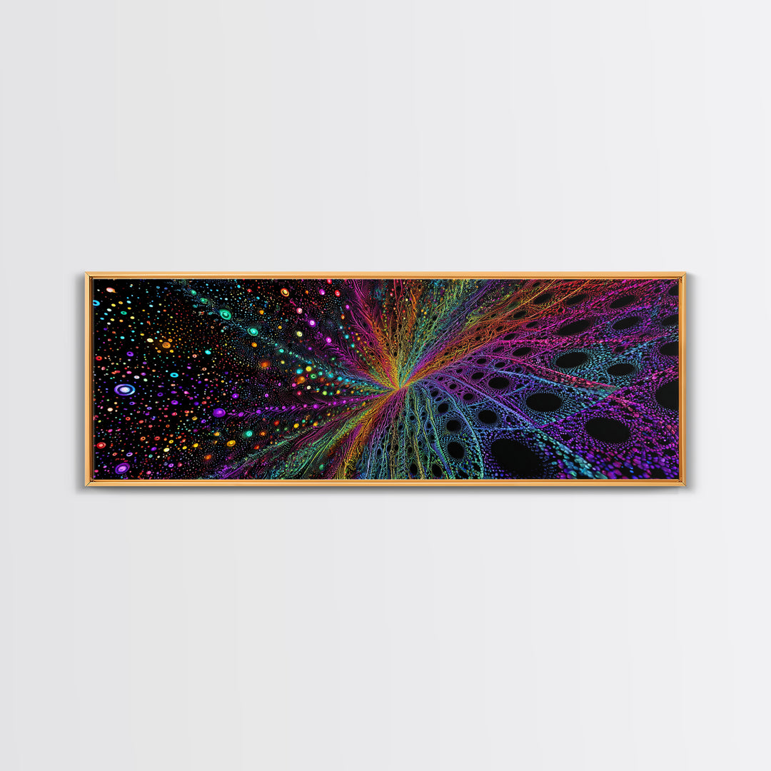 Rainbow Fractal Starburst Abstract Wall Art, Psychedelic Space Canvas Print, Colorful Modern Decor, Cosmic Gallery Gift Idea