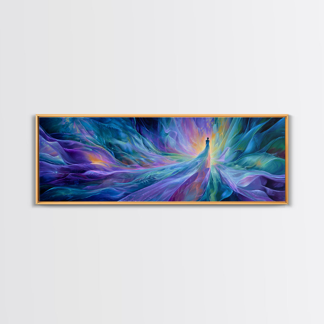Ethereal Ice Queen In Blue Abstract Canvas Print, Dreamy Fantasy Wall Art, Calming Modern Bedroom Home Decor, Gift For Her