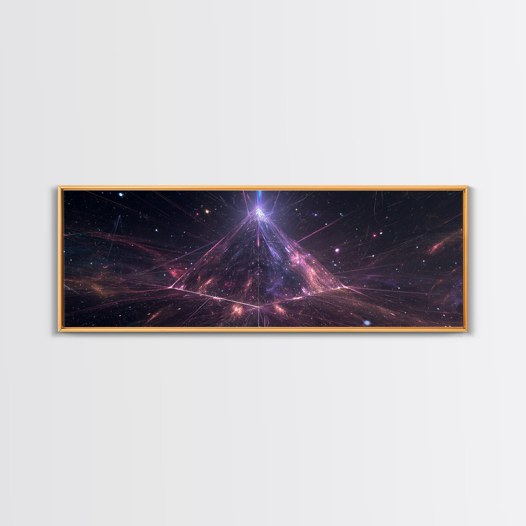 Cosmic Pyramid Galaxy Wall Art, Celestial Abstract Canvas Print, Space Decor, Sci Fi Wall Decor, Mystical Astronomy Art Print