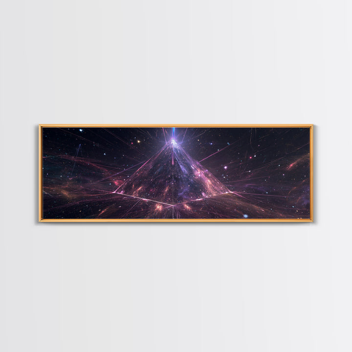 Cosmic Pyramid Galaxy Wall Art, Celestial Abstract Canvas Print, Space Decor, Sci Fi Wall Decor, Mystical Astronomy Art Print