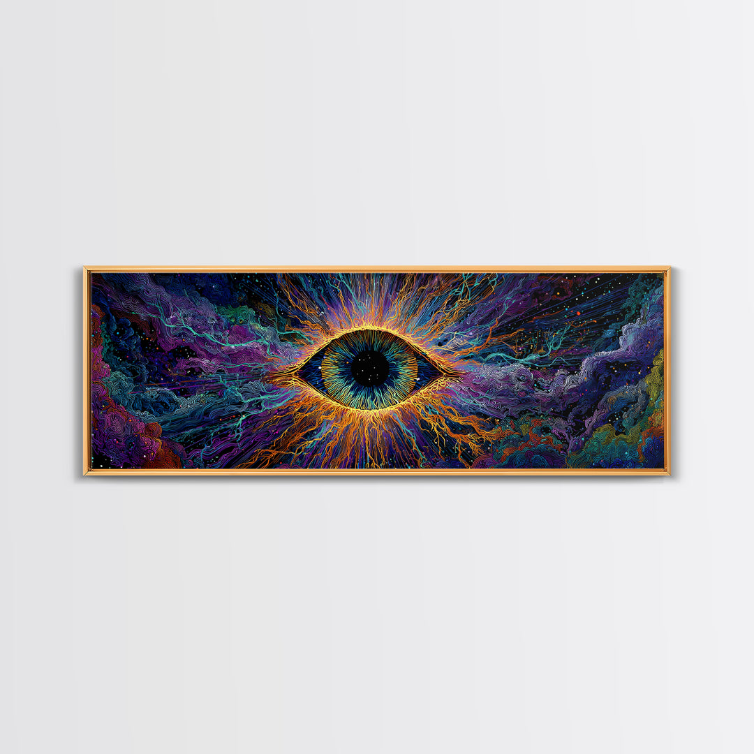 Cosmic All Seeing Eye Wall Art, Psychedelic Abstract Canvas Print, Mystical Celestial Decor, Spiritual Statement Artwork