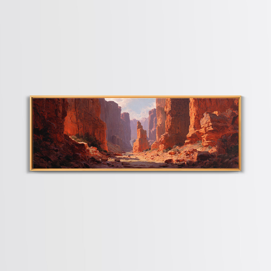 Red Rock Desert Canyon Wall Art, Southwestern Landscape Canvas Print, Western Decor, Earth Tone Decor, Large Horizontal Art