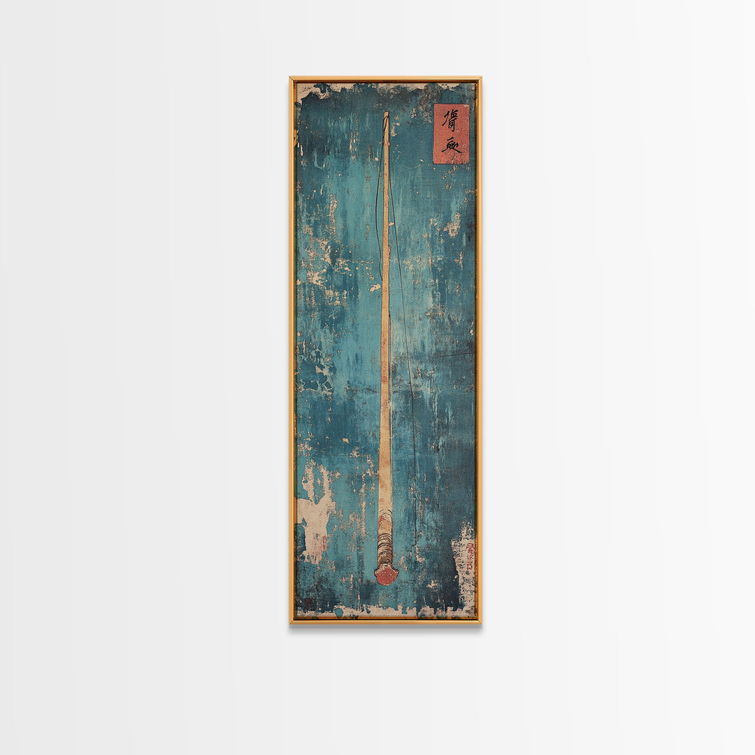 Minimal Oar Paddle Wall Art, Nautical Canvas Print, Lake House Decor, Coastal Wall Decor, Rustic Blue Maritime Art, Gift For Him