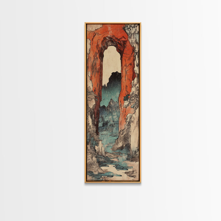 Red Rock Canyon Arch River Wall Art, Mountain Landscape Canvas Print, Southwestern Decor, Rustic Nature Wall Decor, Entryway Art
