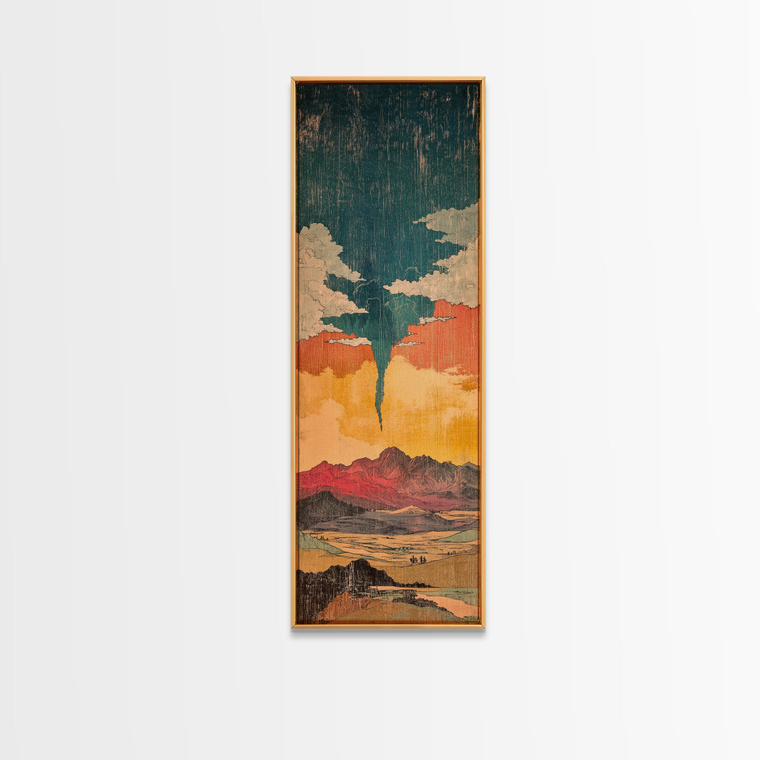 Surreal Desert Tornado Wall Art, Southwestern Landscape Canvas, Stormy Sky Print, Modern Rustic Decor For Living Room Home Decor