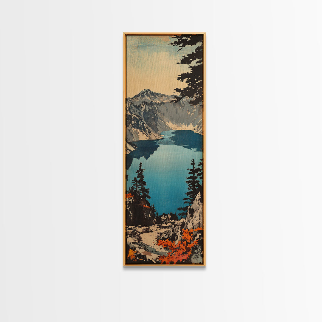 Turquoise Alpine Lake And Pine Mountains Canvas Print, Landscape Wall Art, Rustic Cabin Decor, Large Nature Gift For Him