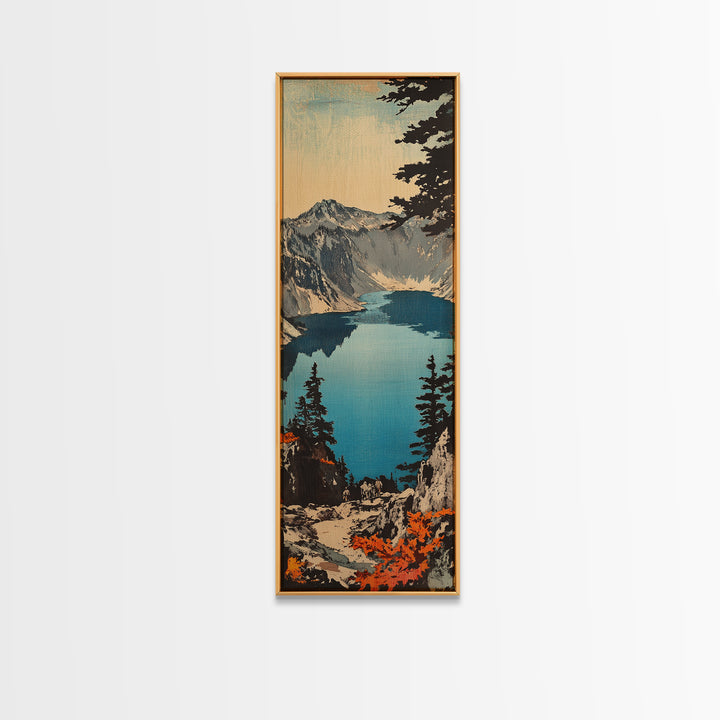 Turquoise Alpine Lake And Pine Mountains Canvas Print, Landscape Wall Art, Rustic Cabin Decor, Large Nature Gift For Him