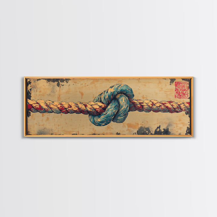Nautical Rope Knot Wall Art, Coastal Canvas Print, Maritime Decor, Beach House Art, Rustic Ocean Gift For Him, Man Cave Decor