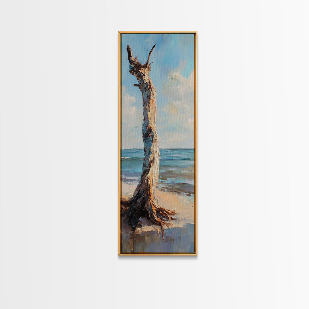 Weathered Driftwood By Ocean Wall Art, Beach House Decor, Coastal Landscape Print, Seascape Art, Nautical Ocean Gift For Her