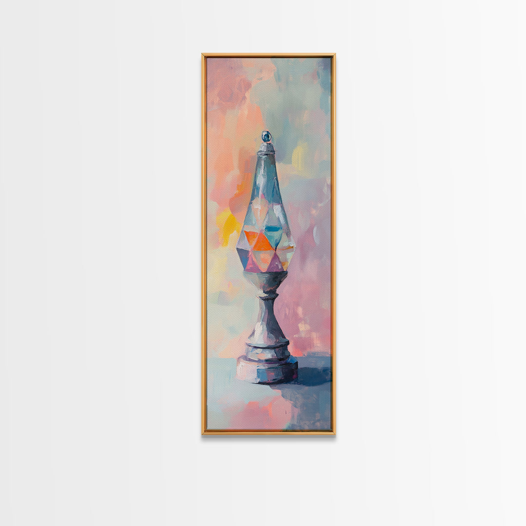 Colorful Crystal Prism Lamp Wall Art, Abstract Glass Still Life Canvas Print, Dopamine Decor, Modern Eclectic Living Room Art