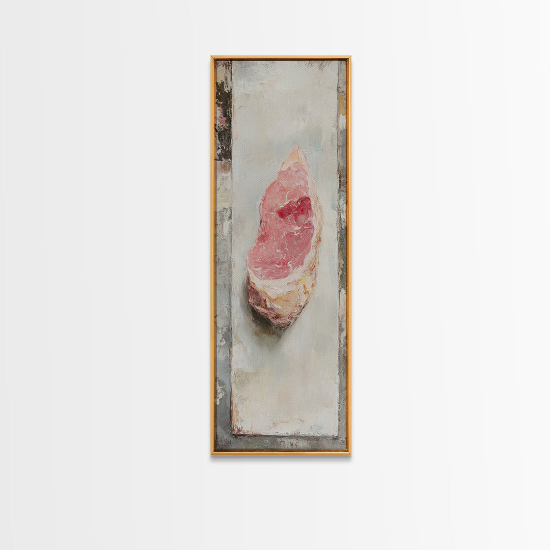 Pink Rose Quartz Crystal Oil Painting Wall Art, Boho Spiritual Home Decor, Celestial Gift For Her, Mystical Canvas Print
