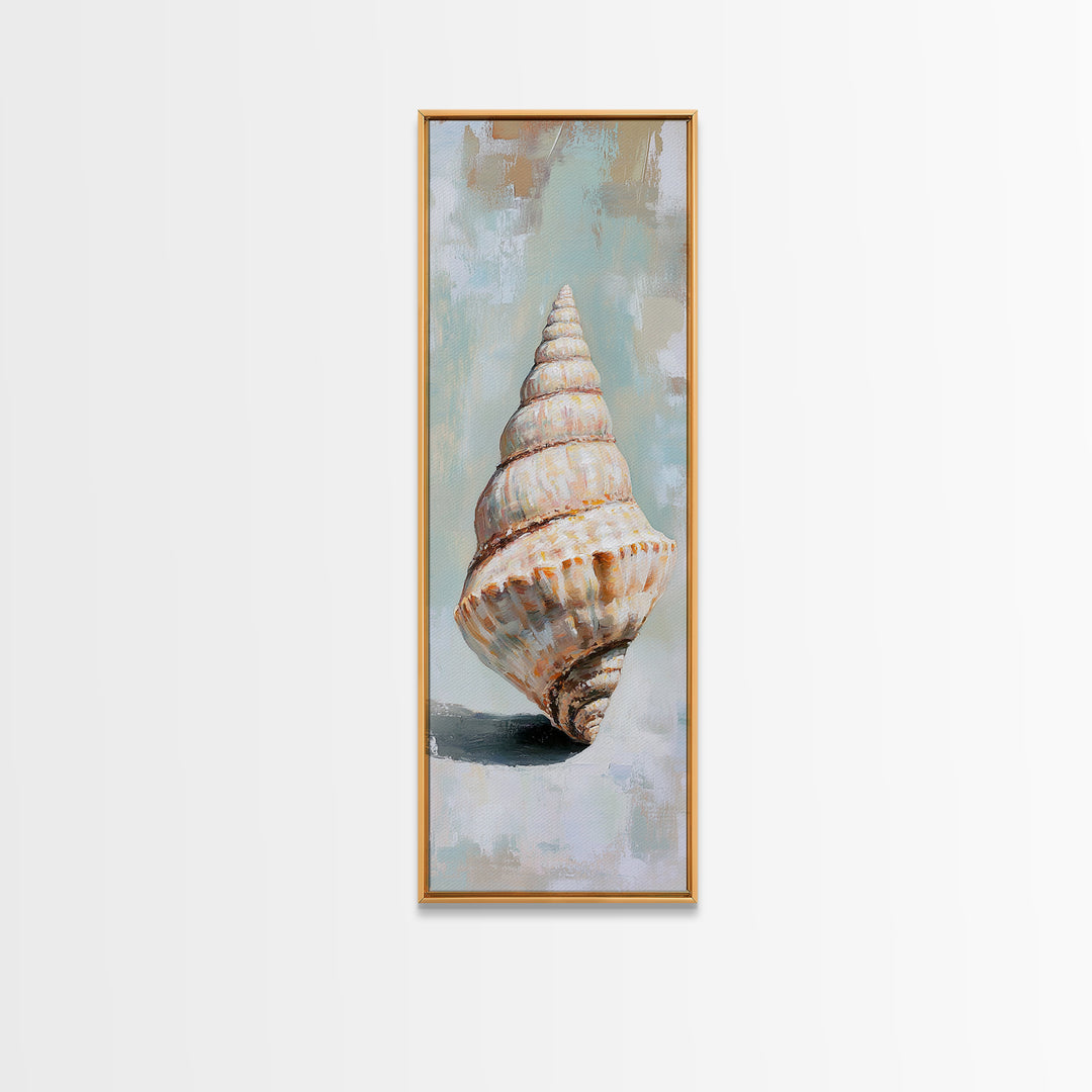 Large Spiral Seashell Canvas Print, Coastal Wall Decor, Beach House Decor, Nautical Ocean Art, Neutral Bathroom Decor, Seaside Art