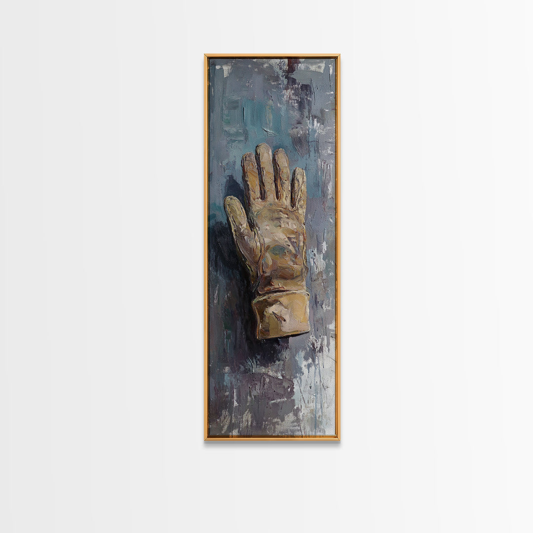 Weathered Work Glove Still Life Canvas Print, Industrial Wall Art, Rustic Garage Decor, Masculine Office Decor, Gift For Him