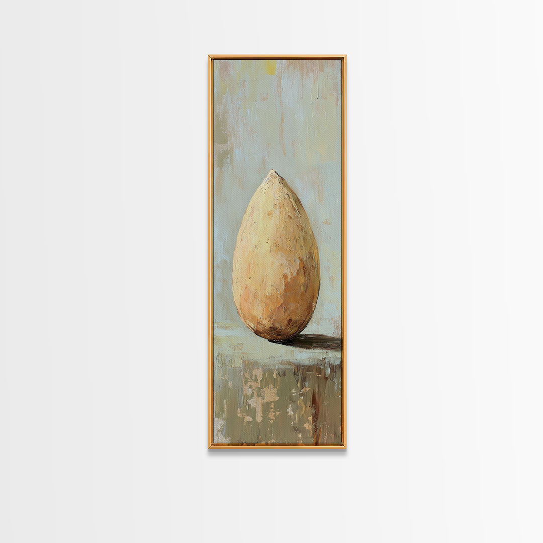 Textured Golden Pear Still Life Wall Art, Neutral Rustic Canvas Print For Kitchen Decor, Farmhouse Home Decor, Gift For Her