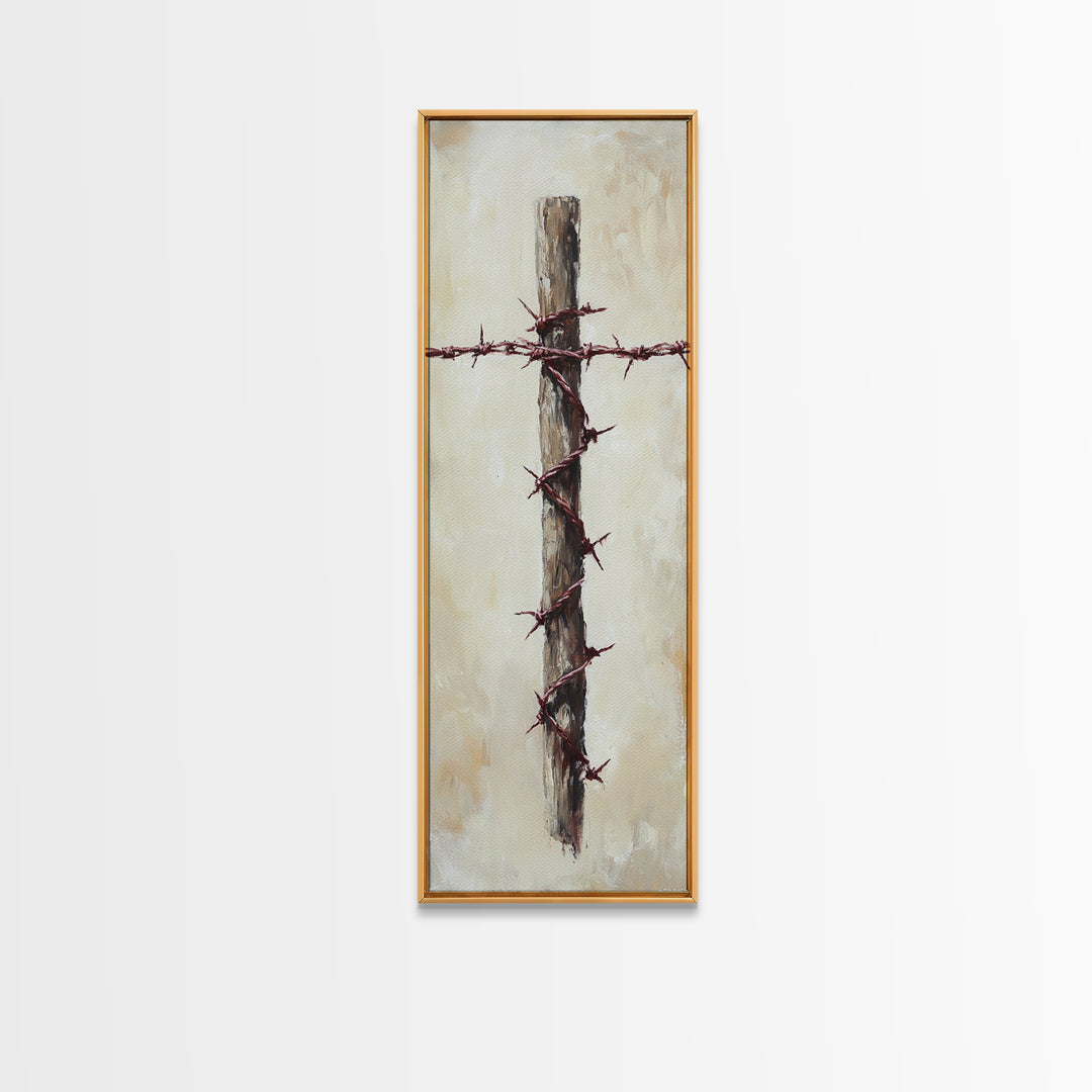 Rustic Barbed Wire Fence Canvas Print, Farmhouse Wall Art, Western Decor, Ranch Home Decor, Spiritual Wall Decor, Country Wall Decor