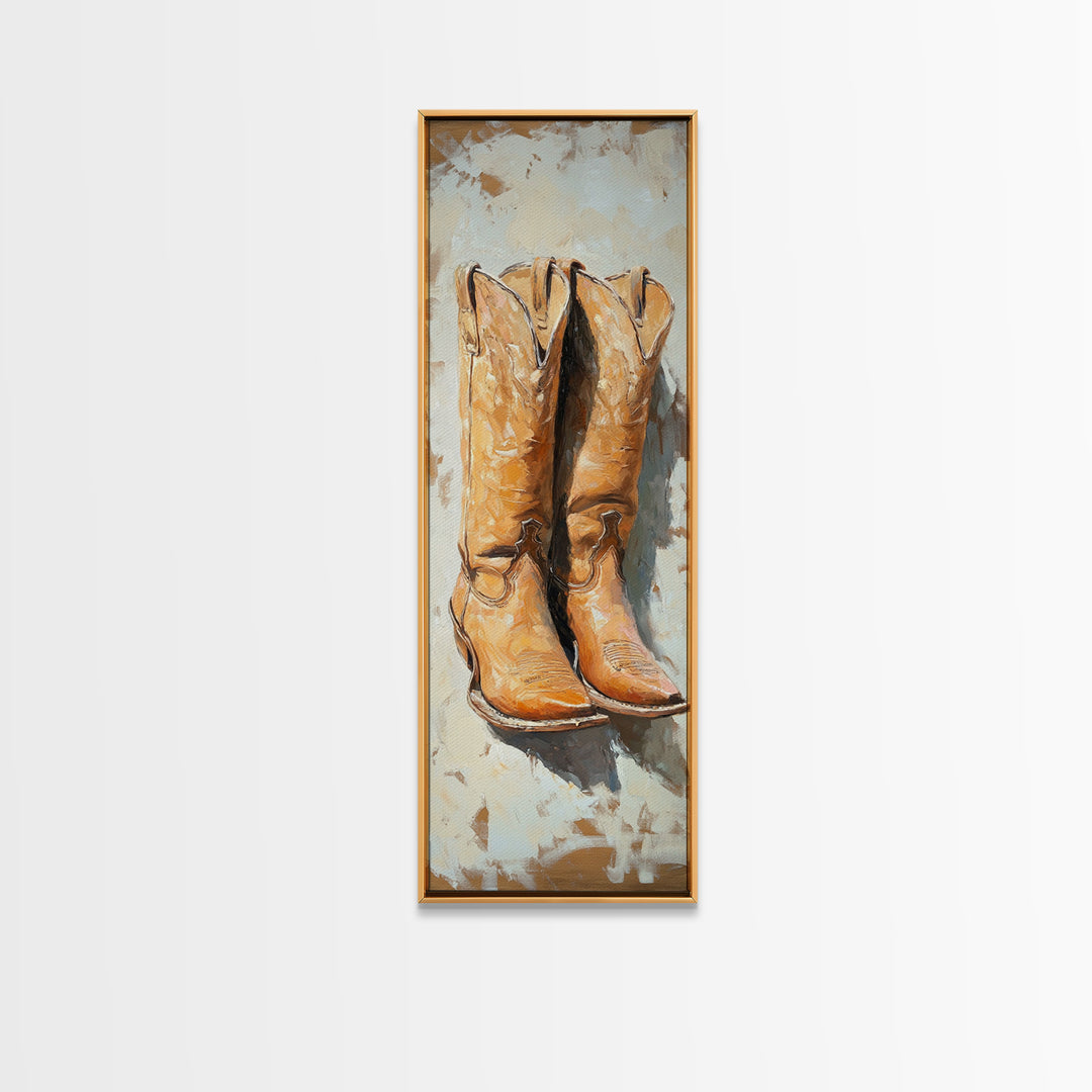 Weathered Cowboy Boots Canvas Print, Western Wall Art, Rustic Ranch Decor, Country Home Decor, Cowgirl Farmhouse Artwork, Gift For Him
