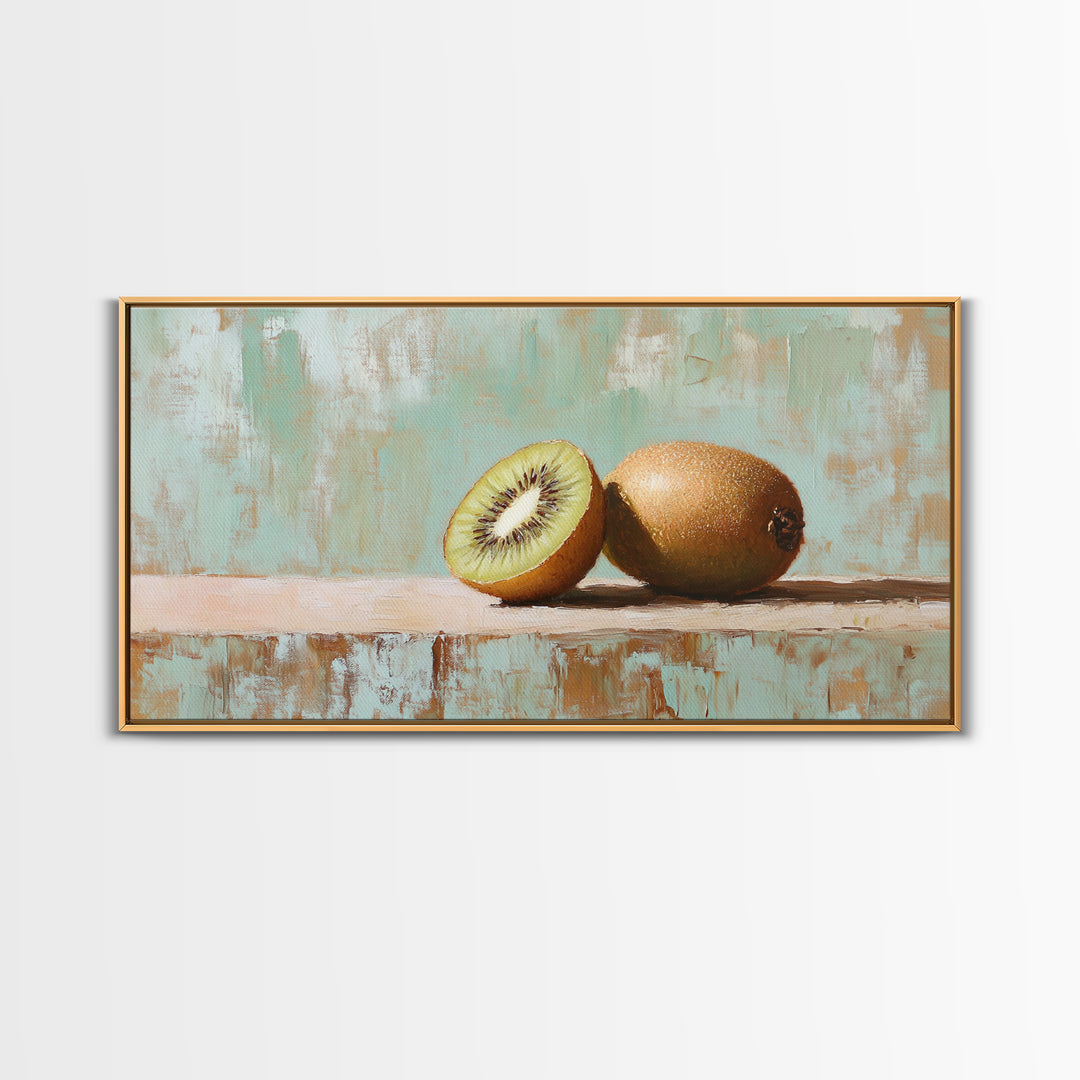 Fresh Kiwi Fruit Still Life Wall Art, Modern Kitchen Decor Canvas, Foodie Gift, Fruit Art Print, Dining Room Decor, Wall Decor