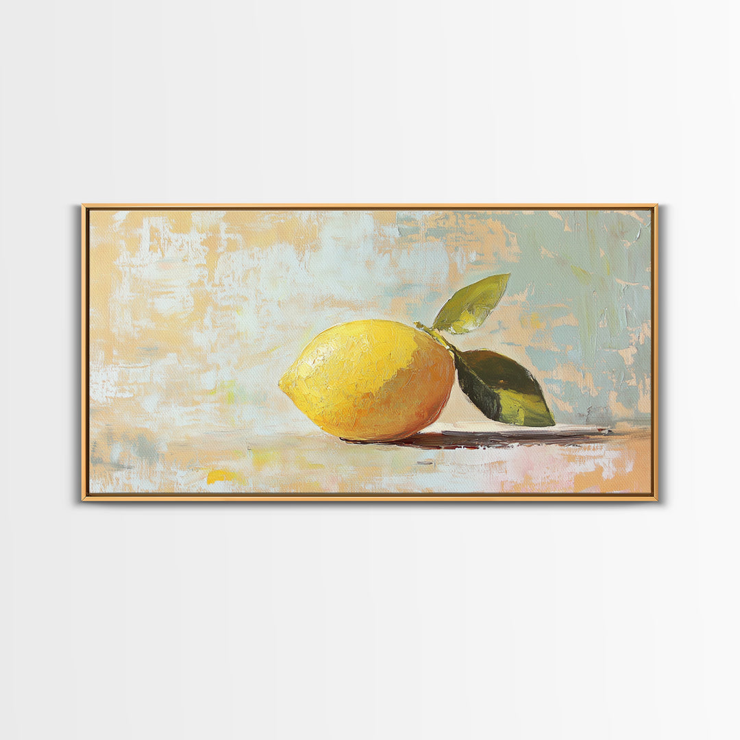 Bright Lemon Still Life Canvas Print, Kitchen Wall Art, Mediterranean Decor, Fruit Art Print, Summer Home Decor, Housewarming Gift