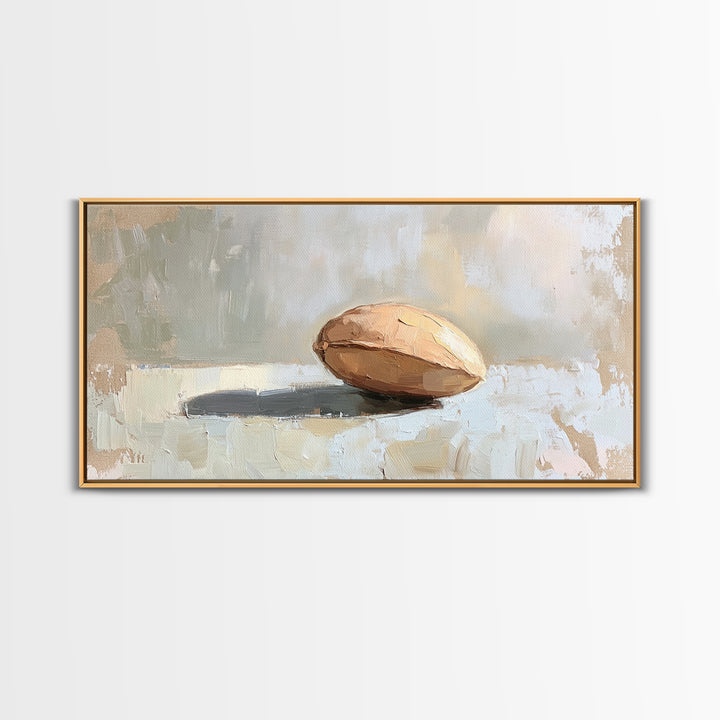 Minimal Walnut Still Life Wall Art, Neutral Kitchen Decor, Rustic Canvas Print, Modern Farmhouse Living Room Art Gift Idea