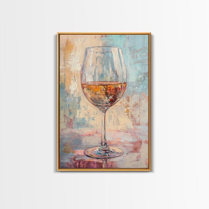 Sparkling Rosé Wine Glass Wall Art, Modern Kitchen Decor, Bar Cart Print, Dining Room Poster, Gift For Wine Lover, Home Decor