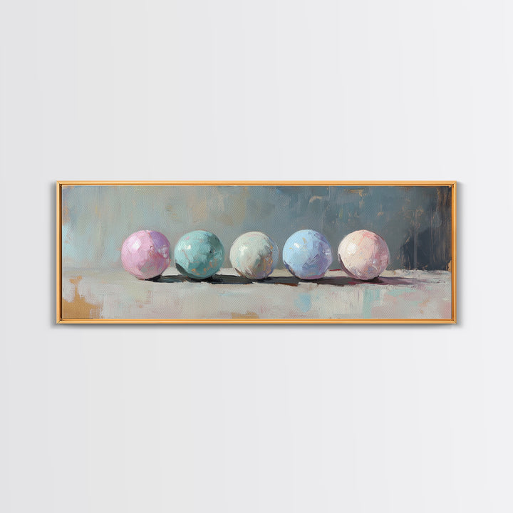 Soft Pastel Spheres Minimalist Wall Art, Abstract Canvas Print, Calming Bedroom Decor, Modern Neutral Home Decor Gift Idea