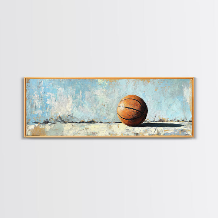 Basketball Canvas Print, Minimal Sports Wall Art, Boys Room Decor, Game Room Art, Gift For Him, Modern Man Cave Decor, Office Decor