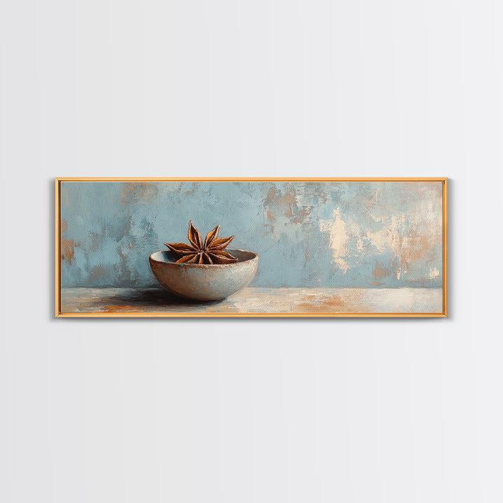 Star Anise Bowl Still Life Wall Art, Rustic Kitchen Decor, Neutral Canvas Print, Farmhouse Dining Room Artwork Home Decor Gift