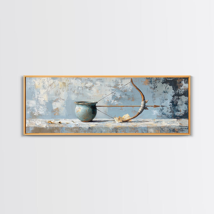 Rustic Bow And Arrow Still Life Wall Art, Archery Decor, Southwestern Wall Decor, Hunting Gift For Him, Masculine Office Decor