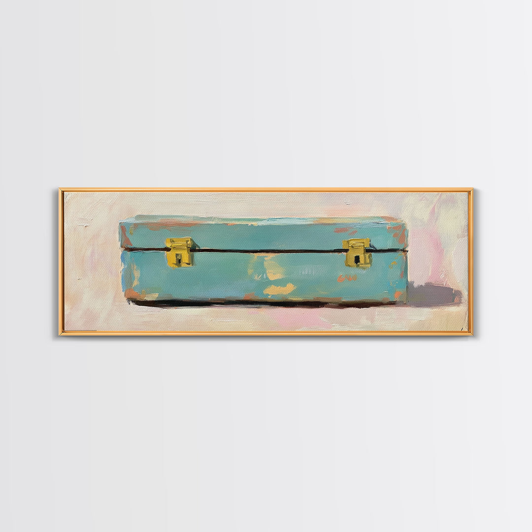 Weathered Blue Tool Box Canvas Print, Rustic Wall Art, Industrial Decor, Garage Wall Decor, Man Cave Decor, Gift For Him