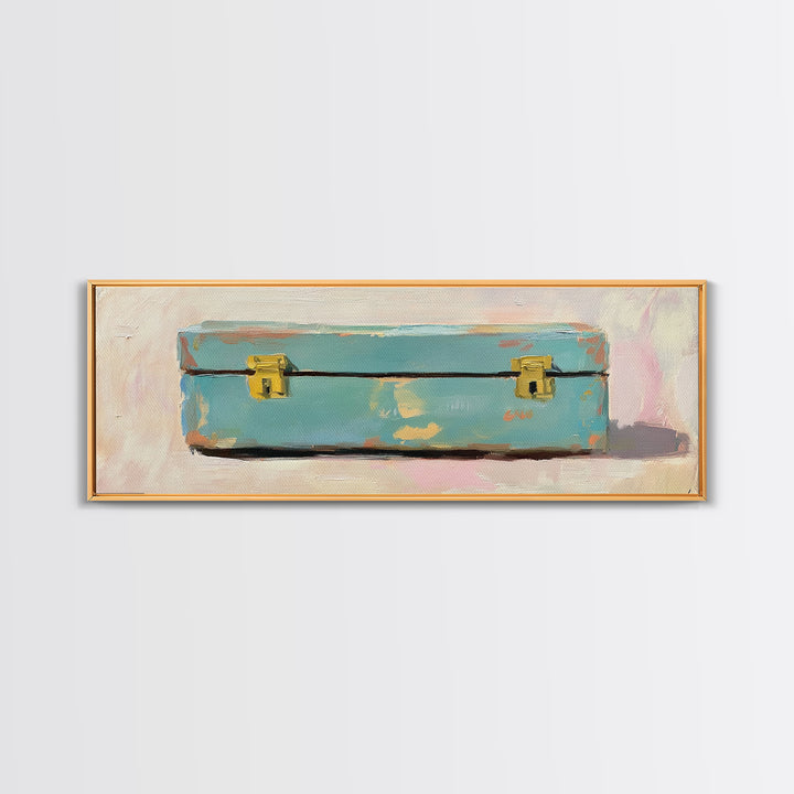 Weathered Blue Tool Box Canvas Print, Rustic Wall Art, Industrial Decor, Garage Wall Decor, Man Cave Decor, Gift For Him