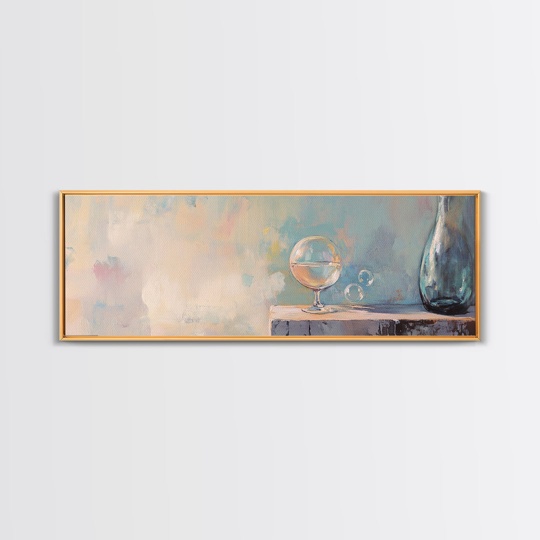 Dreamy Glass Globe And Blue Vase Wall Art, Minimalist Still Life, Neutral Wall Decor, Modern Home Decor, Calming Art Print