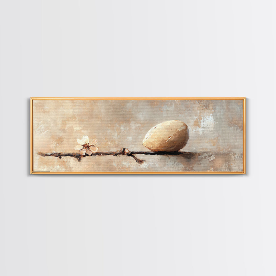 Almond On Branch Still Life Wall Art, Neutral Rustic Kitchen Decor, Minimalist Canvas Wall Art, Farmhouse Home Decor Gift