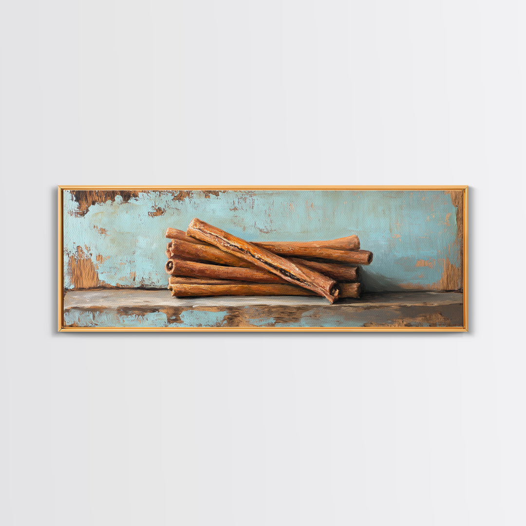 Rustic Cinnamon Sticks Painting Wall Art, Kitchen Decor, Farmhouse Decor, Food Illustration, Warm Neutral Home Decor Print