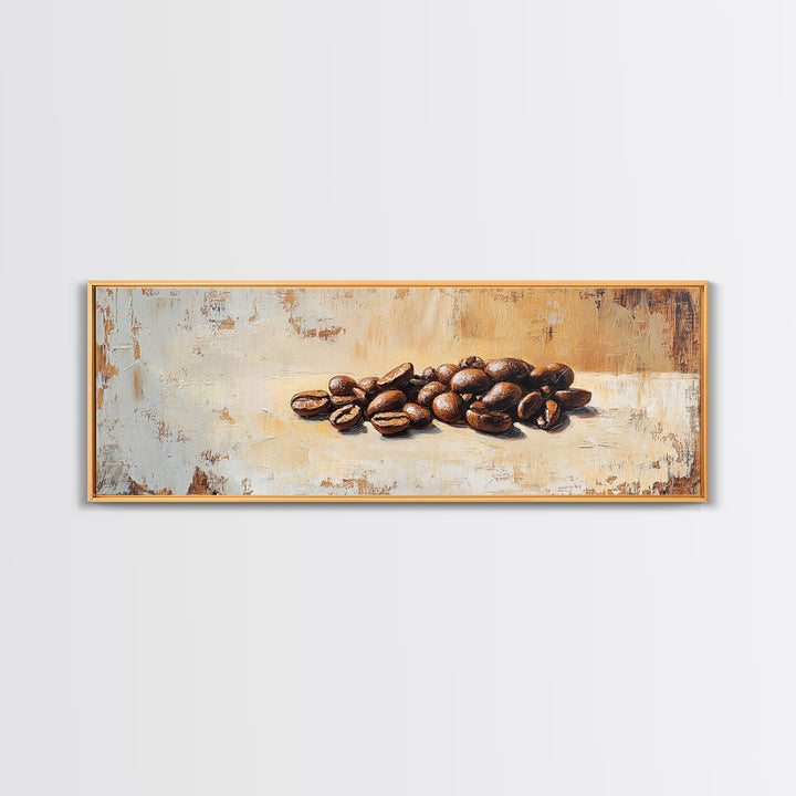 Roasted Coffee Beans Still Life Canvas Print, Coffee Bar Wall Art, Kitchen Decor, Rustic Home Decor, Gift For Coffee Lover