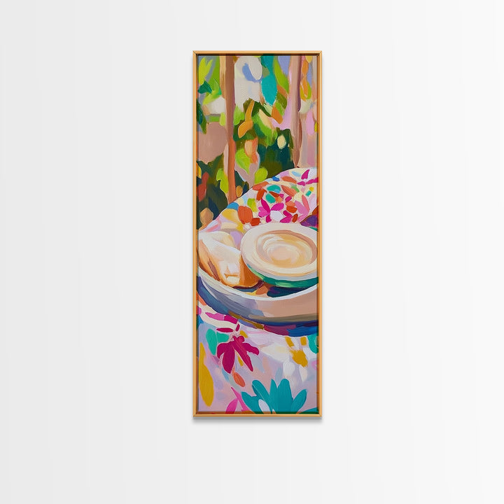 Croissant And Latte Cafe Breakfast Wall Art, French Bakery Print, Coffee Shop Decor, Kitchen Wall Art, Cozy Home Decor, Gift For Her