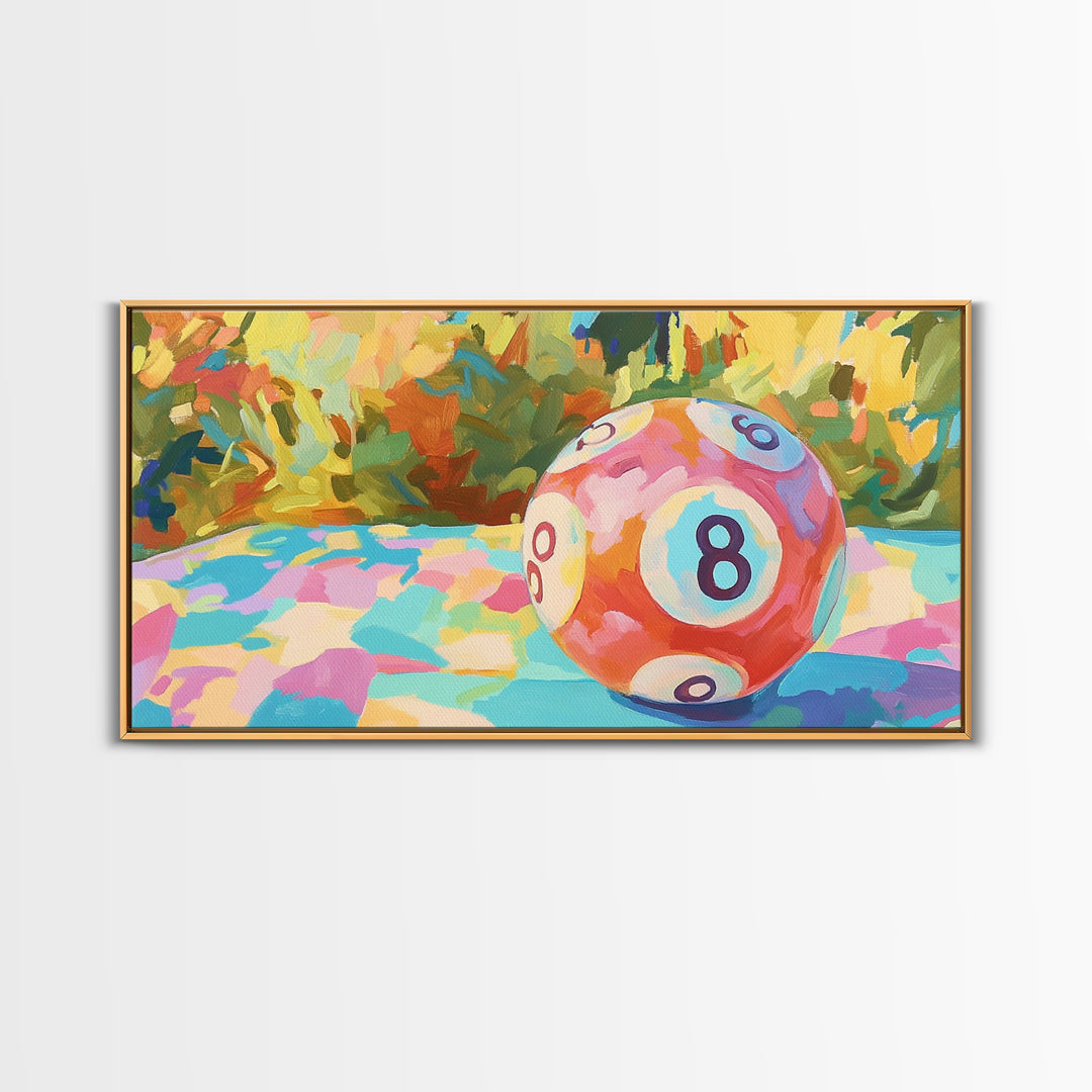 Pink Eight Ball Billiards Wall Art, Game Room Decor, Pool Room Art Print, Retro Poster, Man Cave Canvas Print, Gift For Him