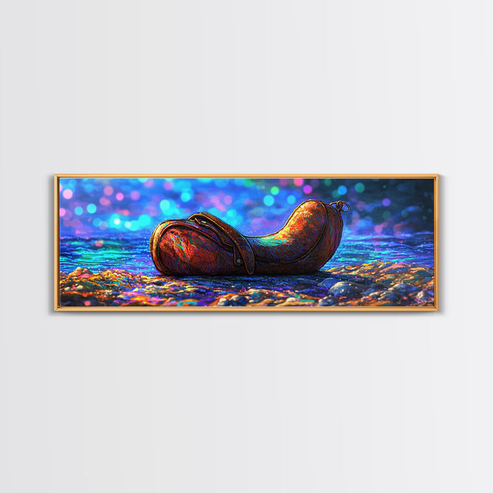 Weathered Leather Pouch By Blue Water Canvas Print, Rustic Wall Art, Western Decor, Coastal Wall Decor, Unique Gift For Him
