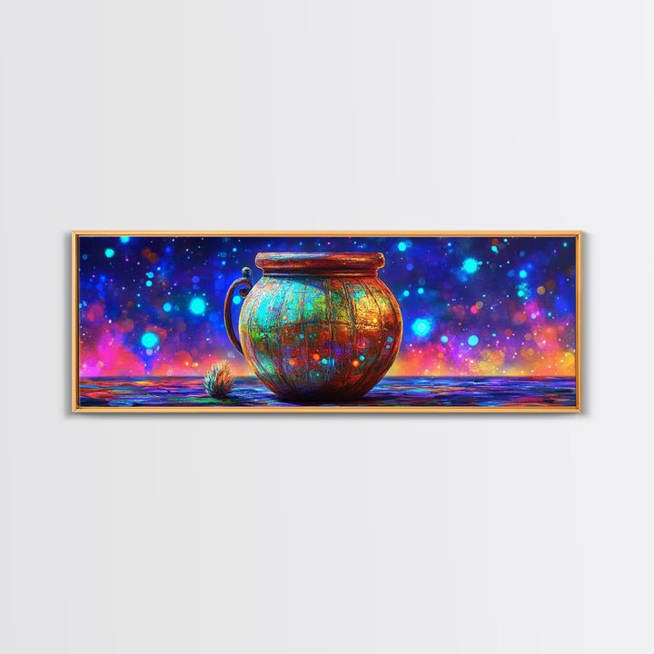 Rustic Copper Cauldron Under Stars Wall Art, Magical Celestial Decor, Whimsical Art Print, Witchy Decor, Cozy Home Decor