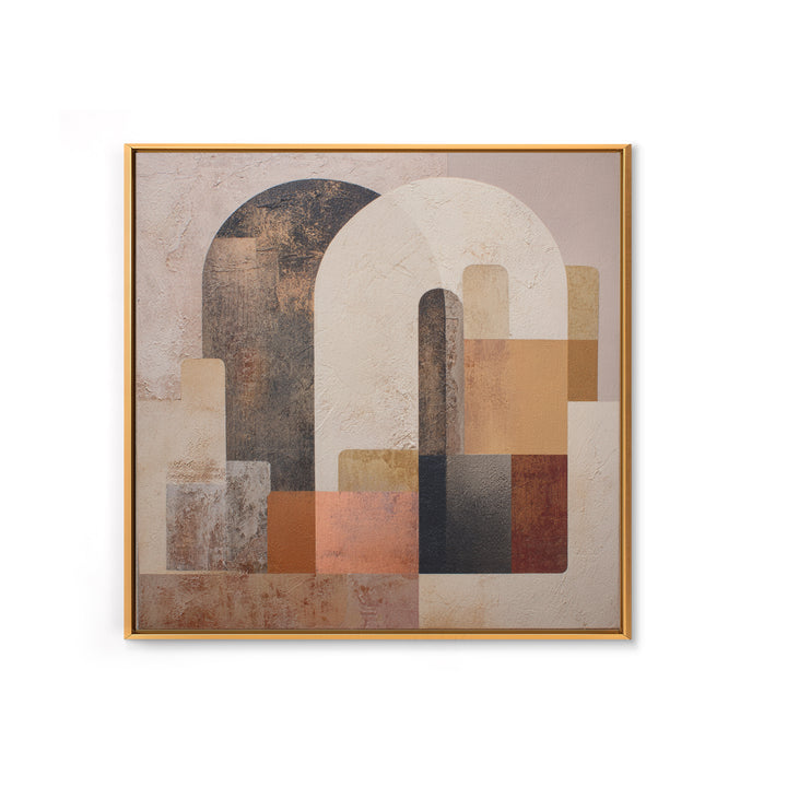 Neutral Abstract Arches Framed Canvas Print, Above Bed Art, Above Bed Decor, Bedroom Decor, Abstract Art, Serenity, ABA-1x1-100