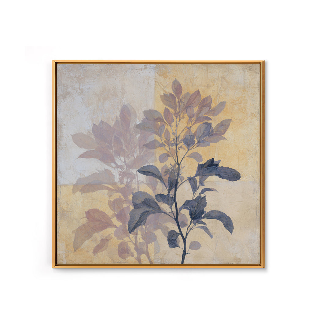 Tonal Botanical Shadows on Plaster Surface Canvas Print, Above Bed Art, Original Art, Bedroom Decor, Fine Art, Serenity, ABA-1x1-23