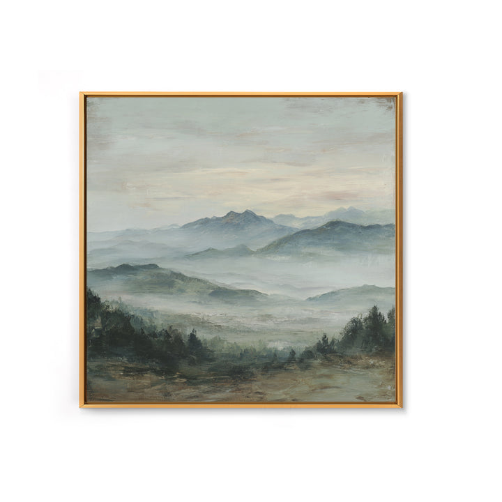 Panoramic Misty Mountain Landscape Canvas Print, Above Bed Art, Neutral Decor, Bedroom Decor, Fine Art, Serenity, Wall Decor, ABA-1x1-25