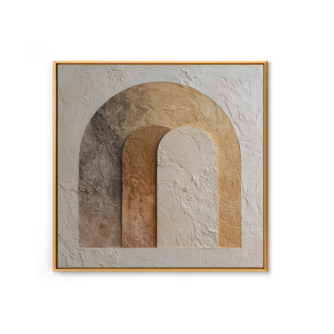 Neutral Abstract Arches Framed Canvas Print, Above Bed Art, Dorm Decor, Bedroom Decor, Fine Art, Serenity, Dopamine Decor, ABA-1x1-28