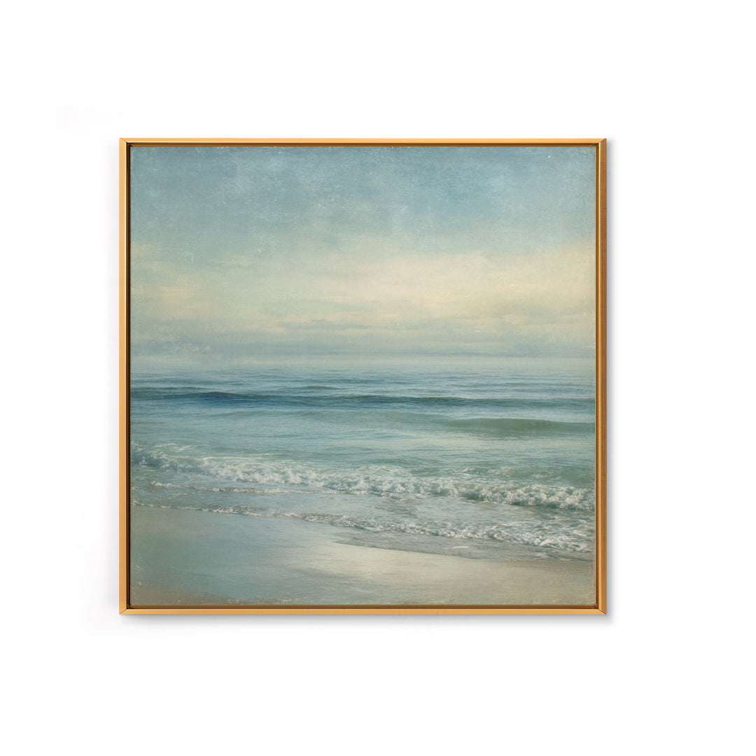 Quiet Moon over a Calm Ocean Horizon Canvas Print, Above Bed Art, Canvas Wall Art, Bedroom Decor, Fine Art, Serenity, ABA-1x1-3