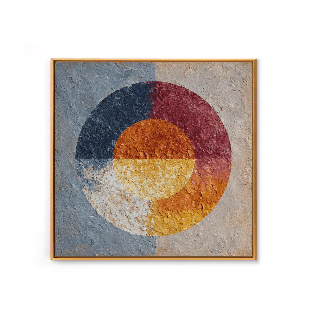 Abstract Sunrise Geometry Framed Canvas Print, Above Bed Art, Bedroom Decor, Abstract Art, Serenity, Boho Decor, Western Decor, ABA-1x1-44
