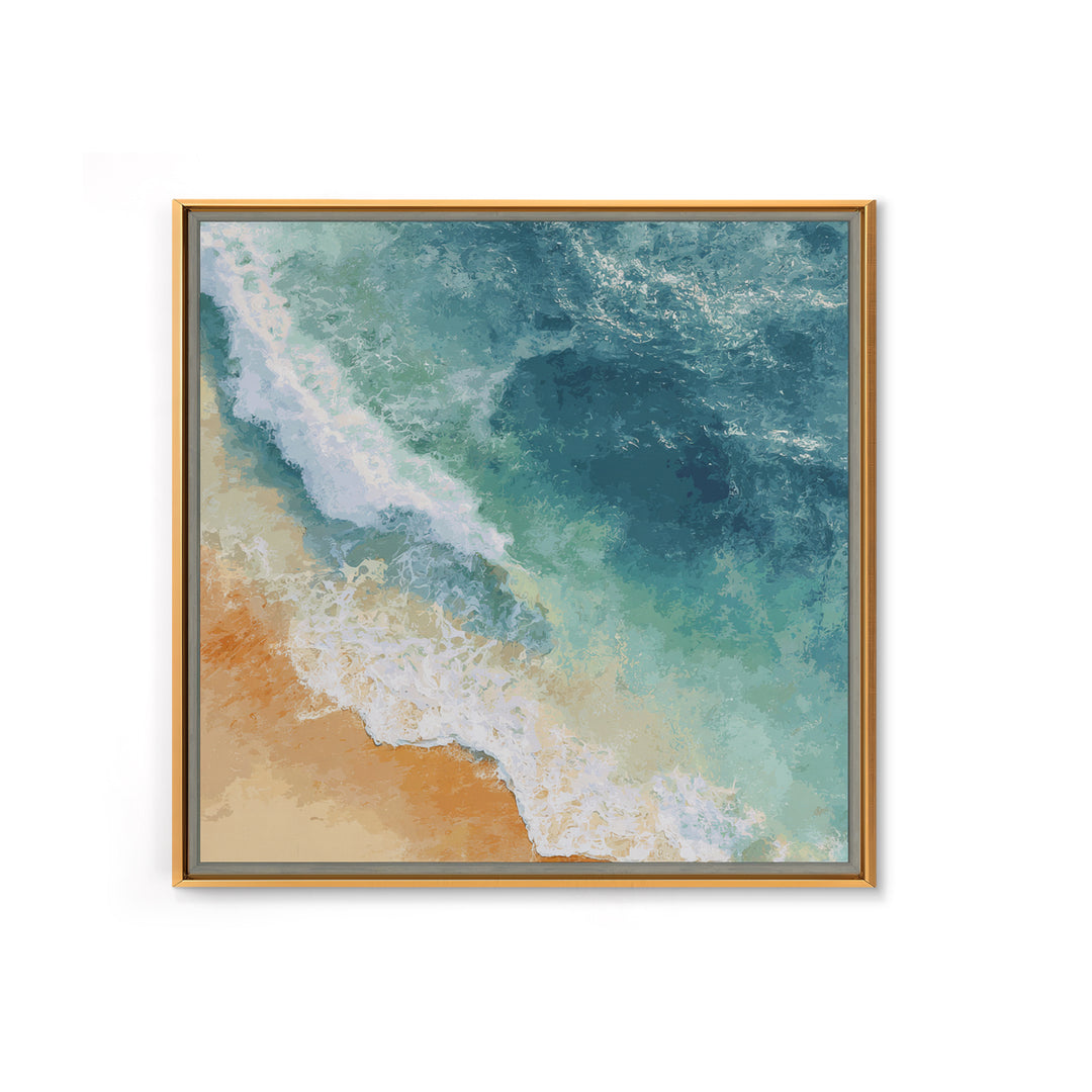 Serene Ocean Tide Seen from Above Canvas Print, Above Bed Art, Gallery Decor, Bedroom Decor, Fine Art, Serenity, Wall Art, ABA-1x1-45