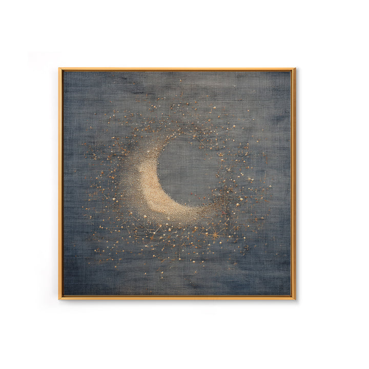 Subtle Celestial Scene Framed Canvas Print, Above Bed Art, Above Bed Decor, Bedroom Decor, Oil Painting, Serenity, ABA-1x1-61