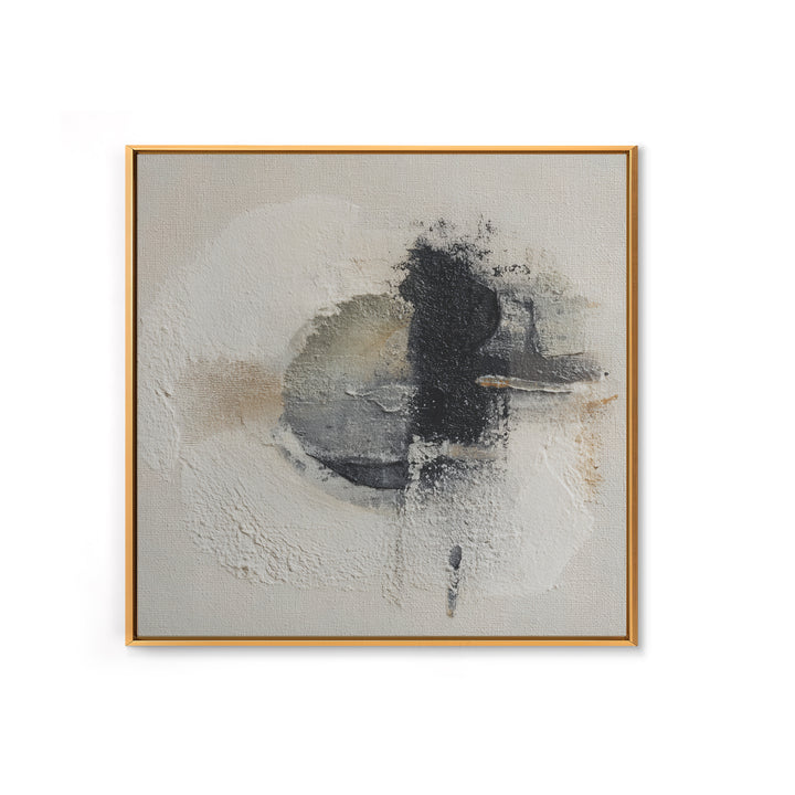 Japandi Ink Shapes Framed Canvas Print, Above Bed Art, Boho Wall Decor, Bedroom Decor, Fine Art, Serenity, Fine Art Print, ABA-1x1-66