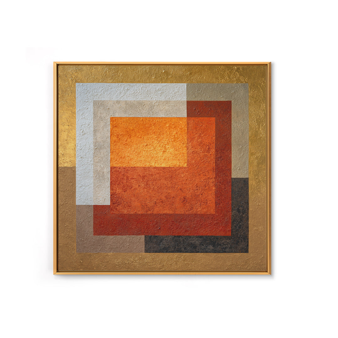 Abstract Sunrise Geometry Framed Canvas Print, Above Bed Art, Boho Wall Decor, Bedroom Decor, Serenity, Fine Art Print, ABA-1x1-68