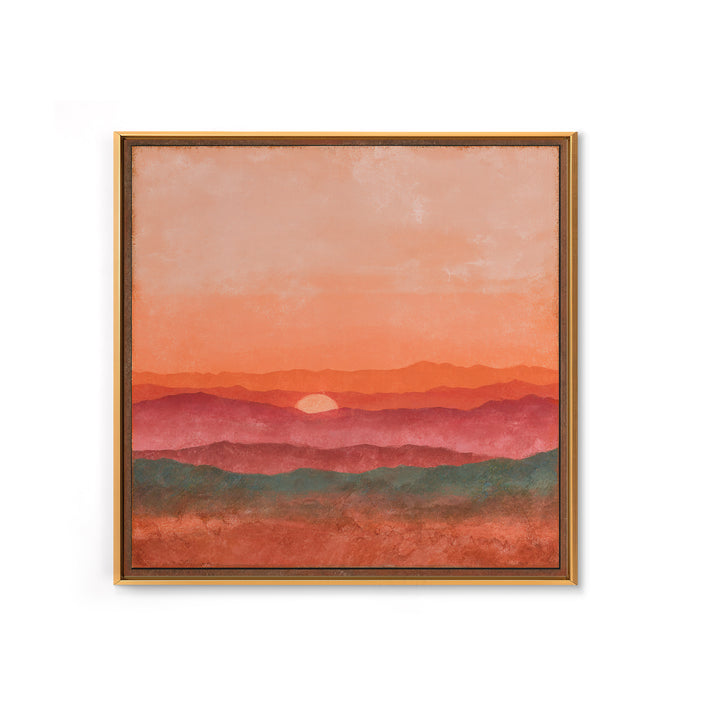 Dreamy Desert Sunset Framed Canvas Print, Above Bed Art, Modern Decor, Bedroom Decor, Fine Art, Serenity, Digital Prints, ABA-1x1-79
